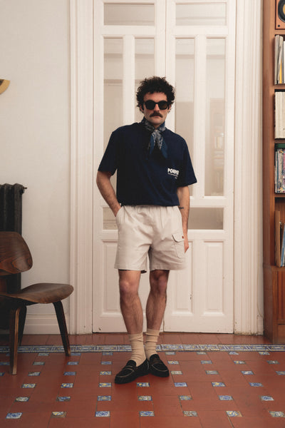 POMPEII NAVY BOXY GRAPHIC TEE