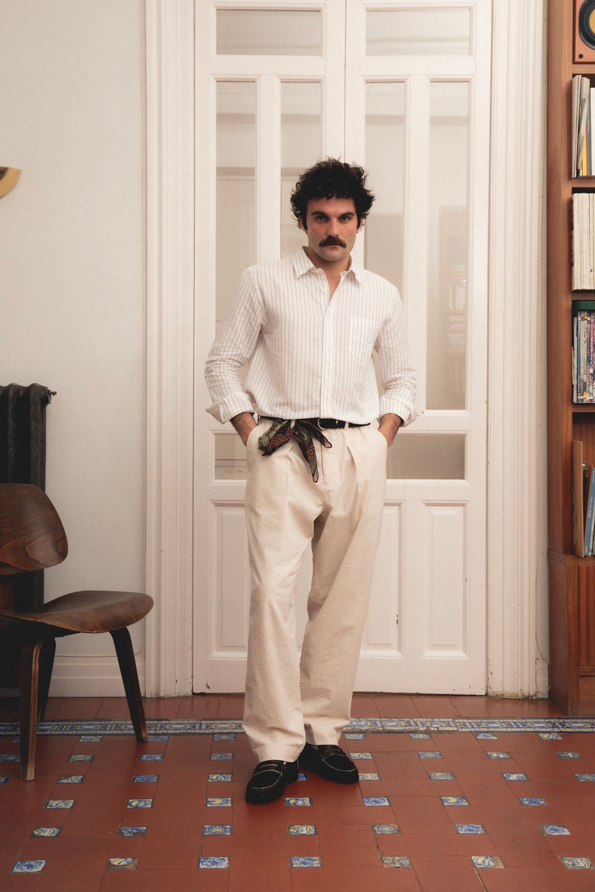 LOOSE STONE SEERSUCKER TROUSER