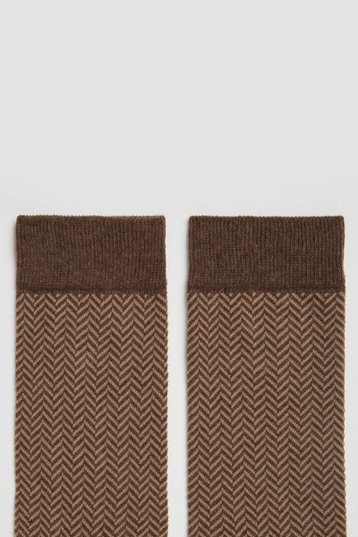 HERRINGBONE BROWN MELANGE