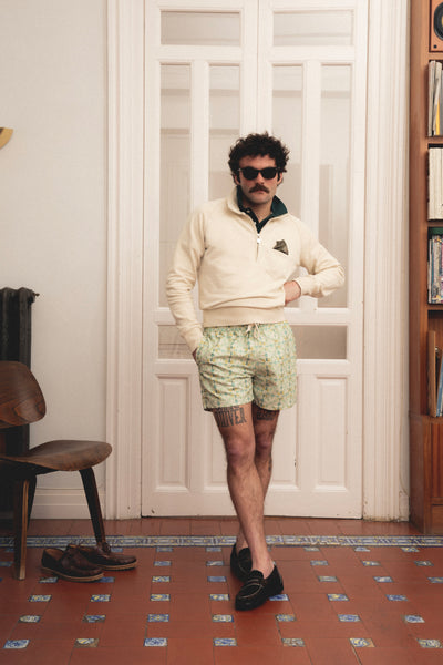 MEDITERRANEAN TILE ALOE SWIM TRUNKS