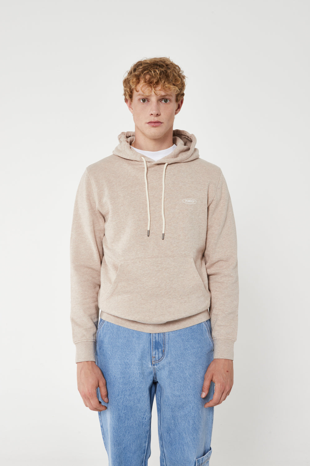 BEIGE MELANGE REGULAR HOODIE