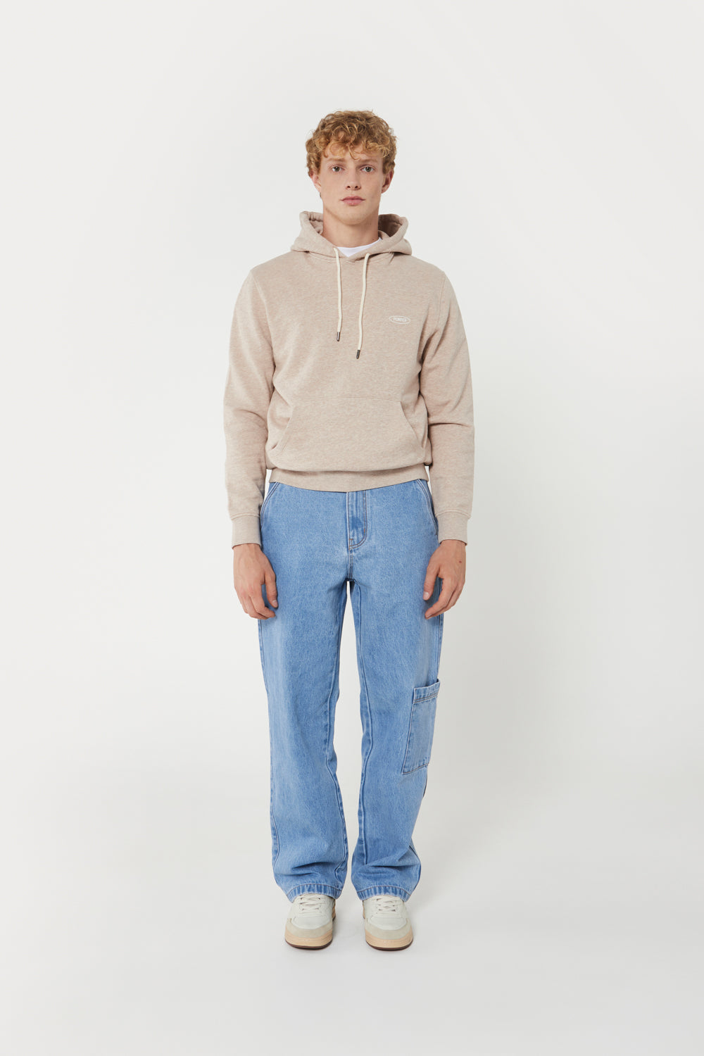 BEIGE MELANGE REGULAR HOODIE