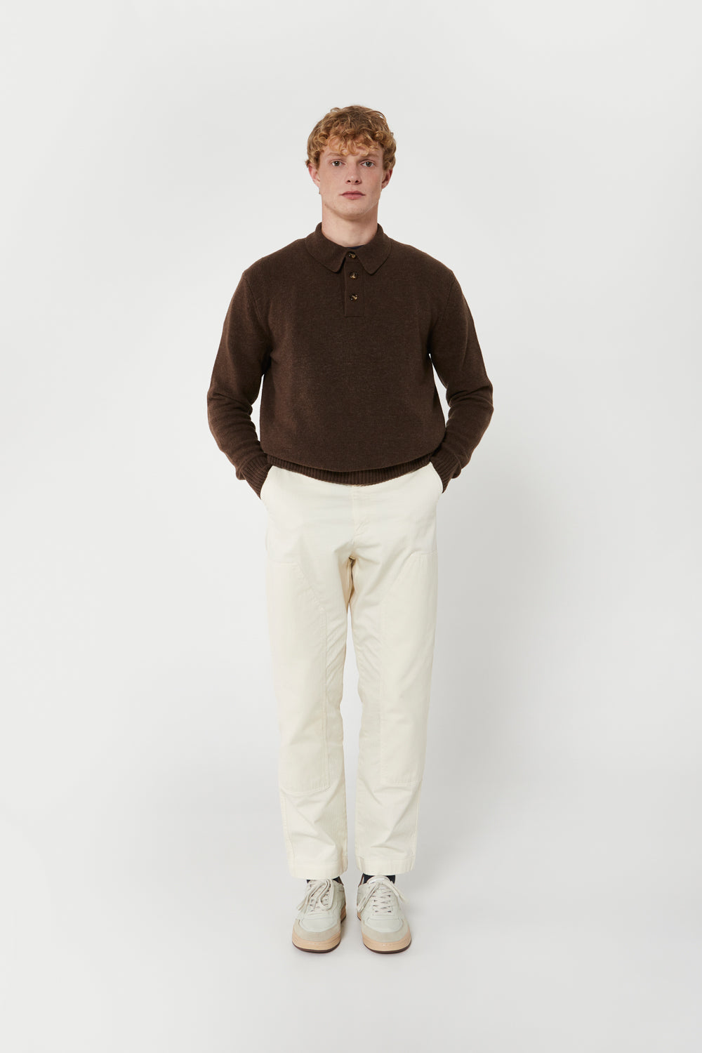 CACAO WOOL KNITTED POLO