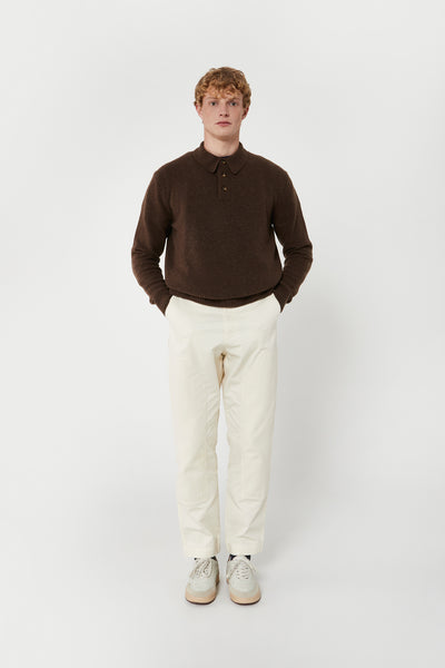CACAO WOOL KNITTED POLO