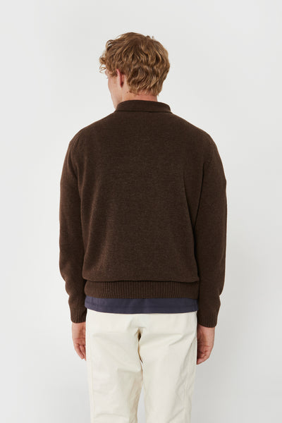 CACAO WOOL KNITTED POLO