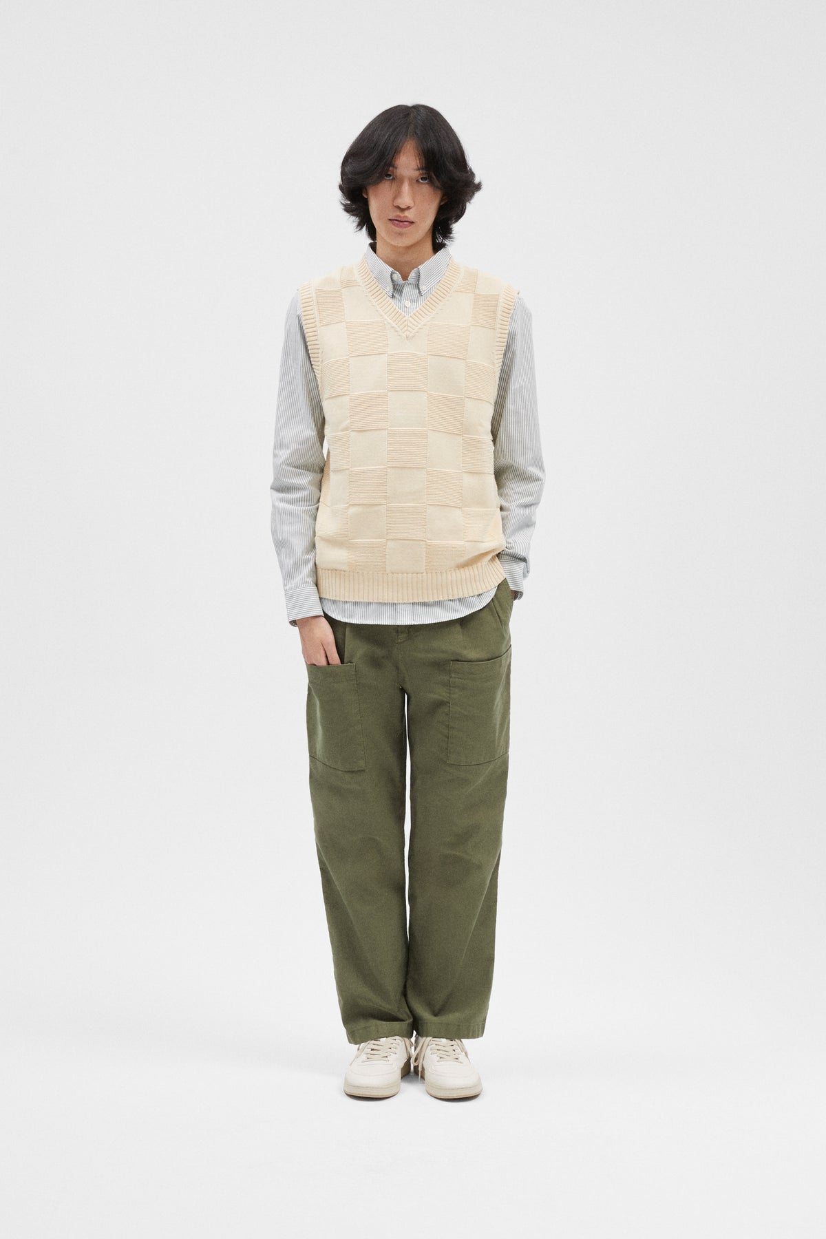 CREAM KNITTED VEST Pompeii