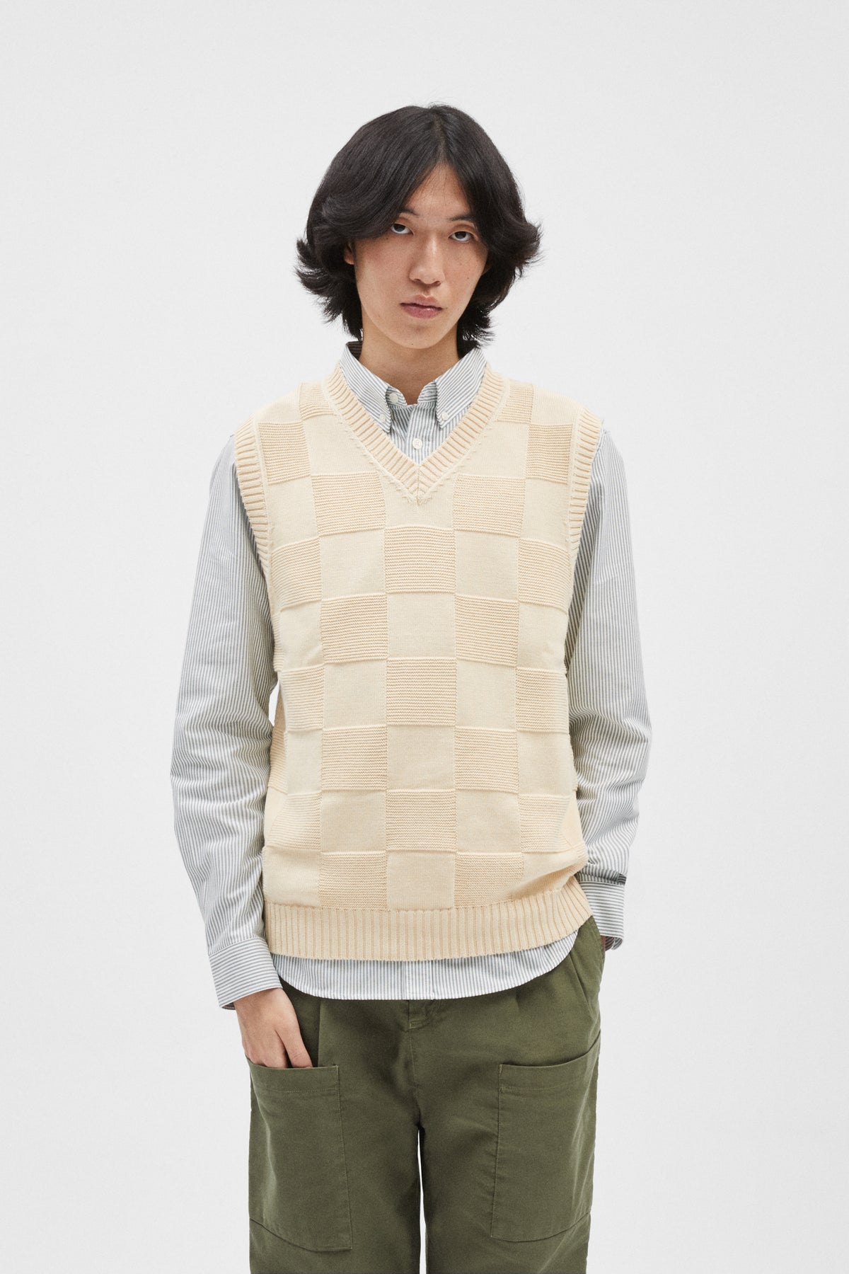 CREAM KNITTED VEST Pompeii