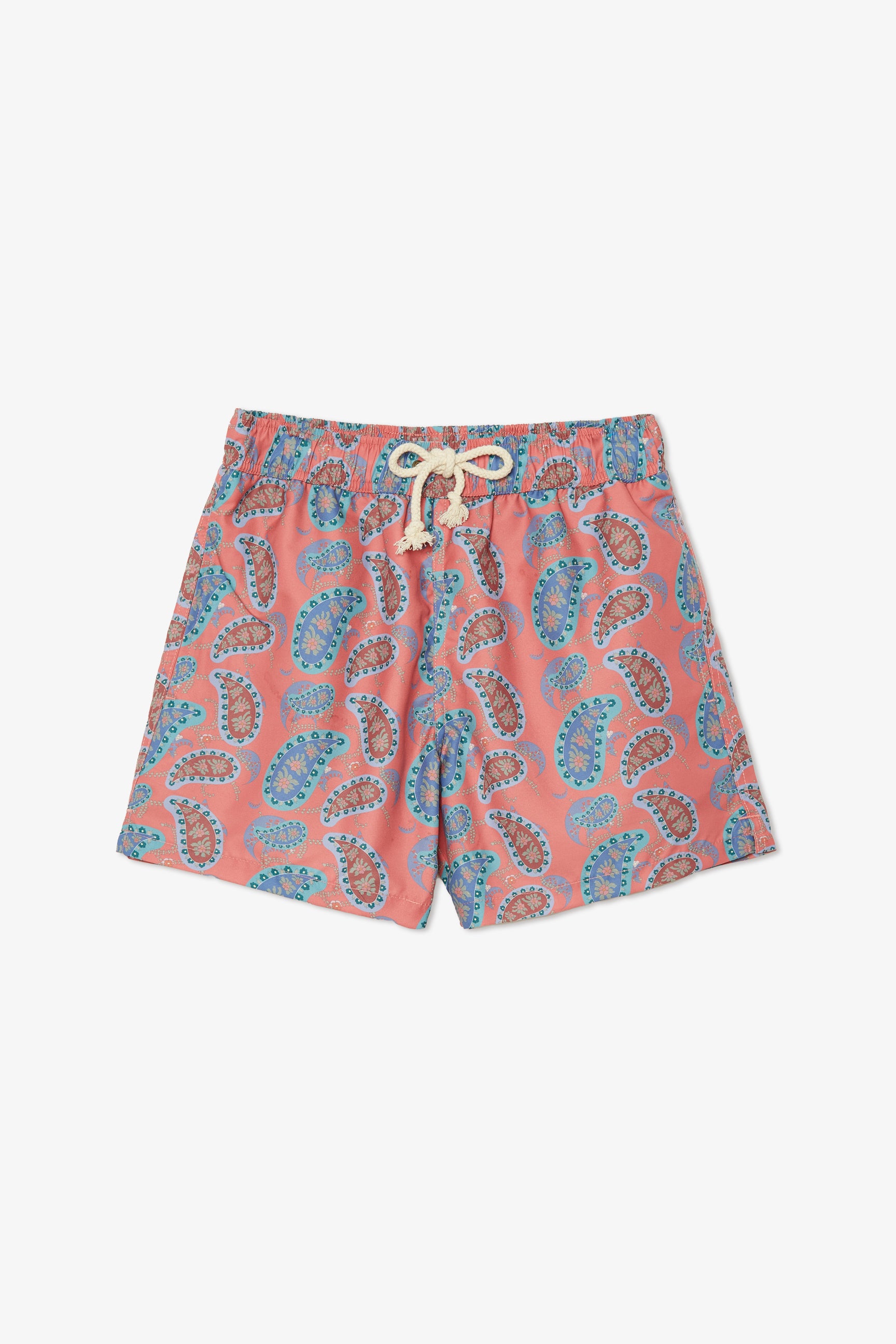 DARK PINK BIG PAISLEY SWIM TRUNKS