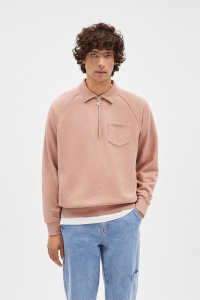 DARK PINK ZIPPER SWEAT