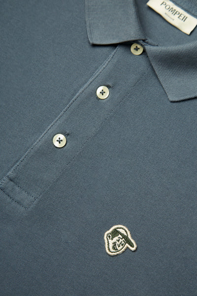 EMILIO STEEL BLUE PIQUÉ POLO