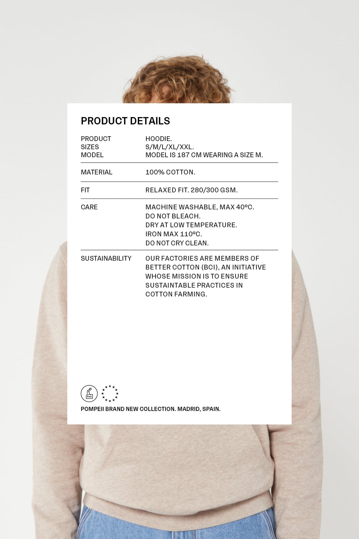 BEIGE MELANGE REGULAR HOODIE