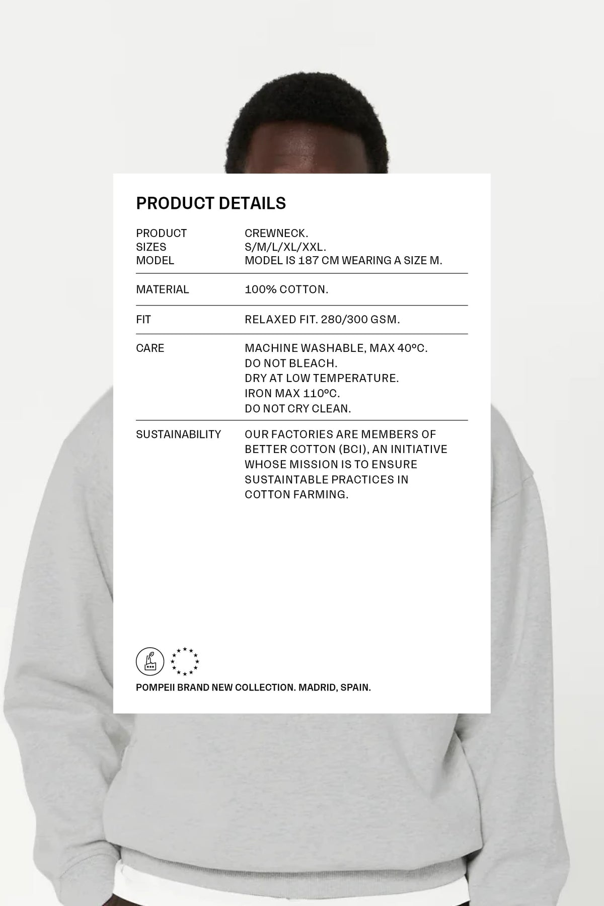 GREY MELANGE GRAPHIC CREWNECK