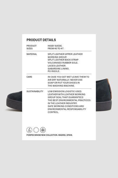 HIGBY SUEDE HYDRO NAVY SLATE
