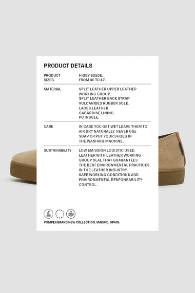 HIGBY SUEDE HYDRO SAND YUCCA