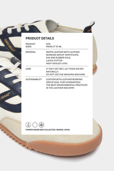 KITE LEATHER RETRO NAVY WHITE