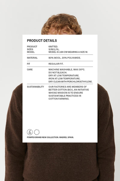 CACAO WOOL KNITTED POLO