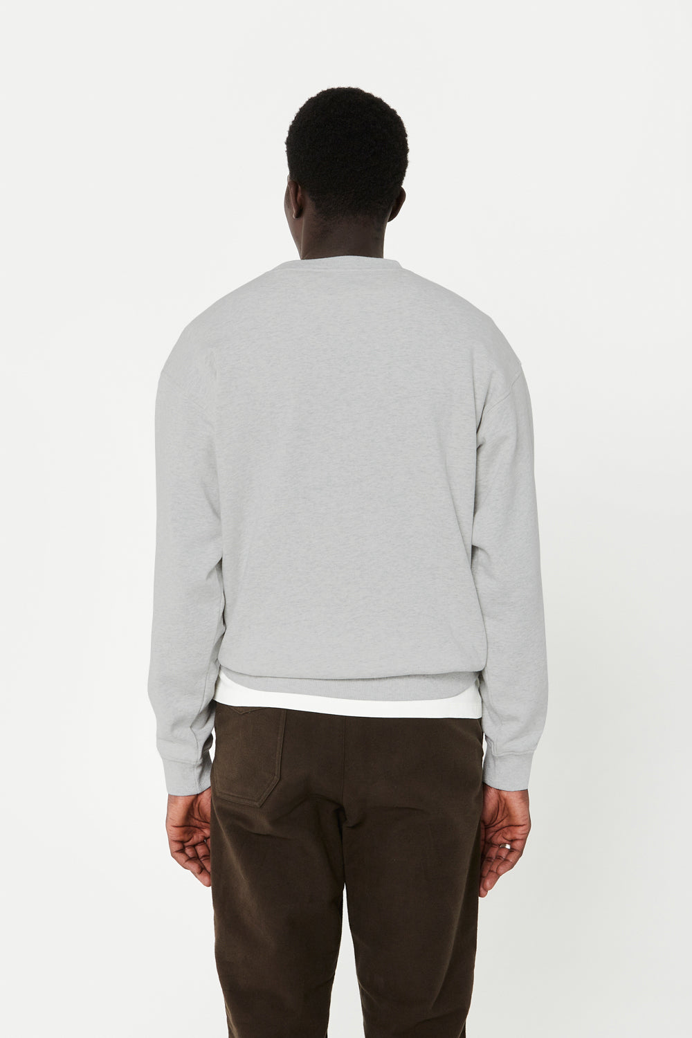 GREY MELANGE GRAPHIC CREWNECK