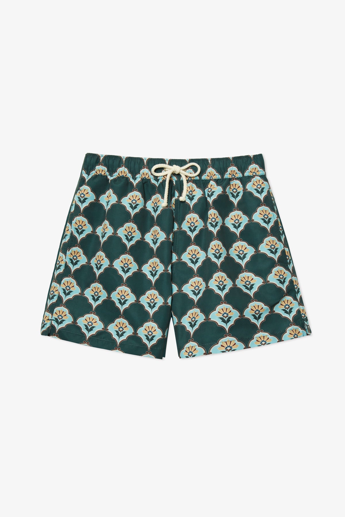 HANDPAINTED PINE TILE SWIM TRUNKS