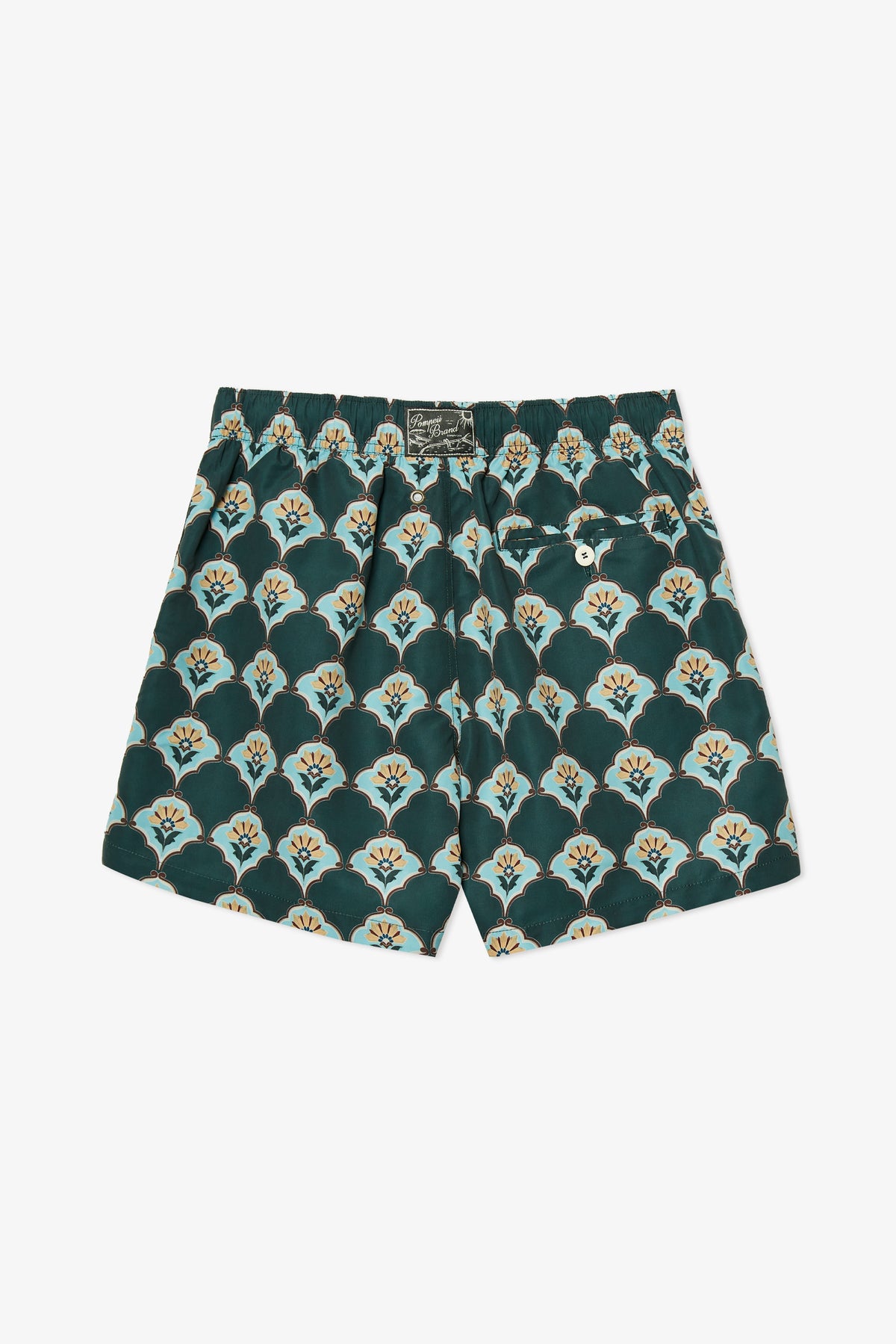 HANDPAINTED PINE TILE SWIM TRUNKS