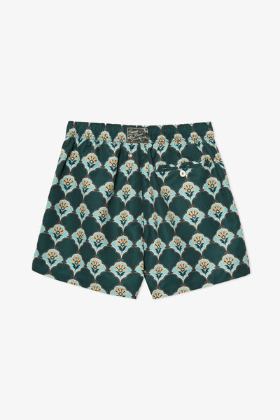HANDPAINTED PINE TILE SWIM TRUNKS