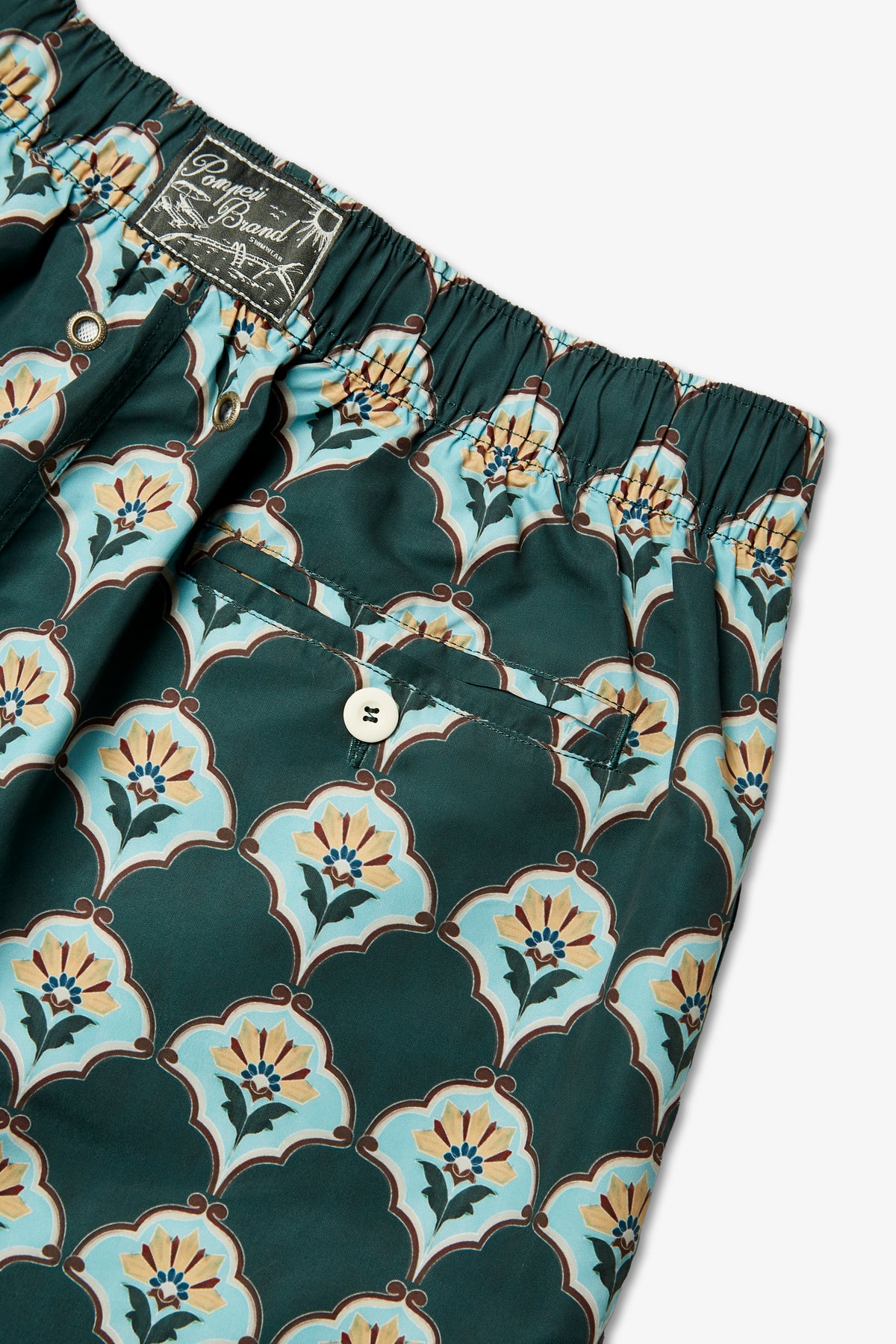 HANDPAINTED PINE TILE SWIM TRUNKS
