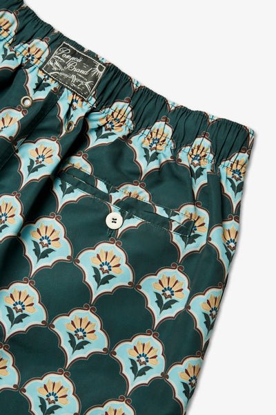 HANDPAINTED PINE TILE SWIM TRUNKS