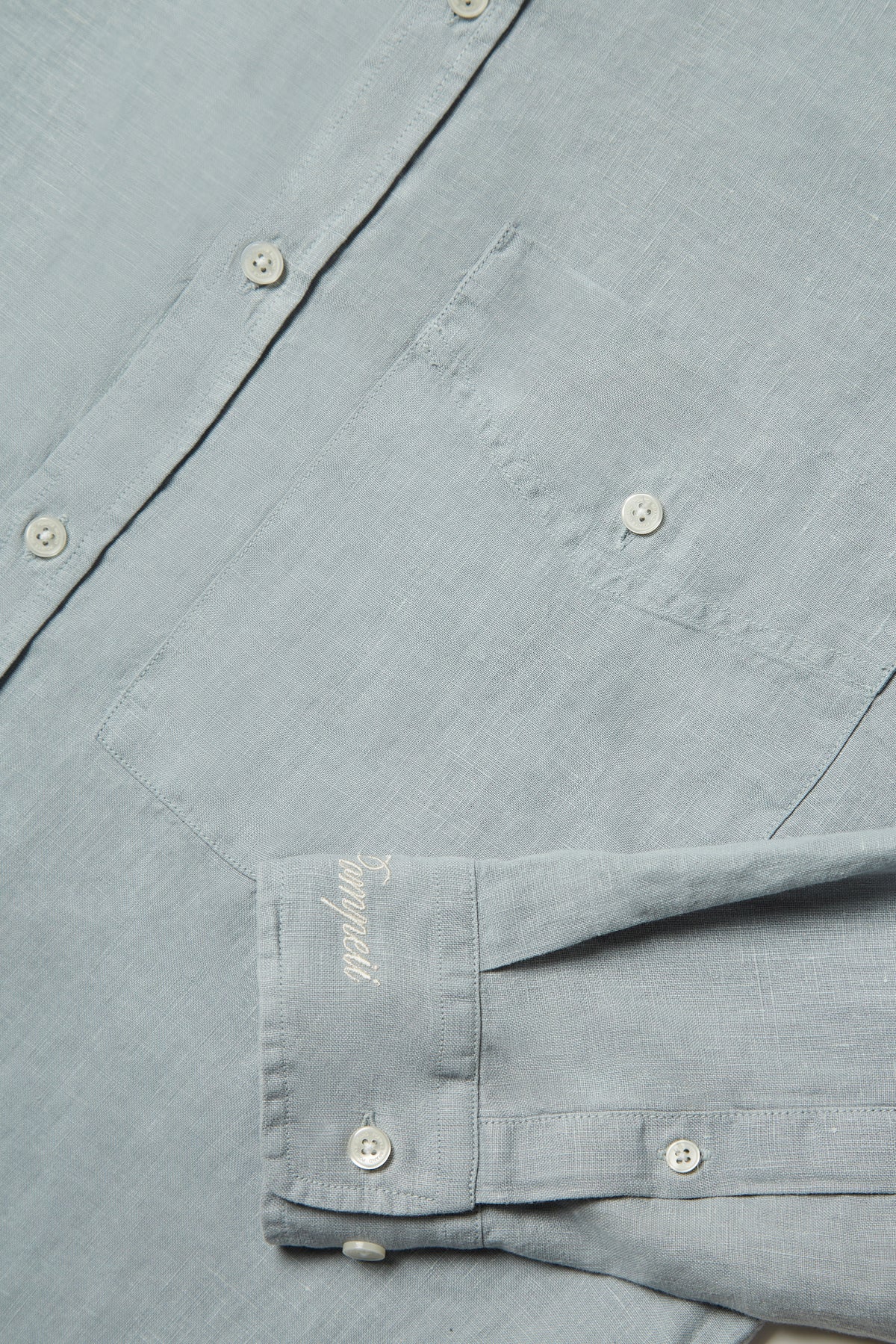 LIGHT BLUE LINEN BOXY SHIRT
