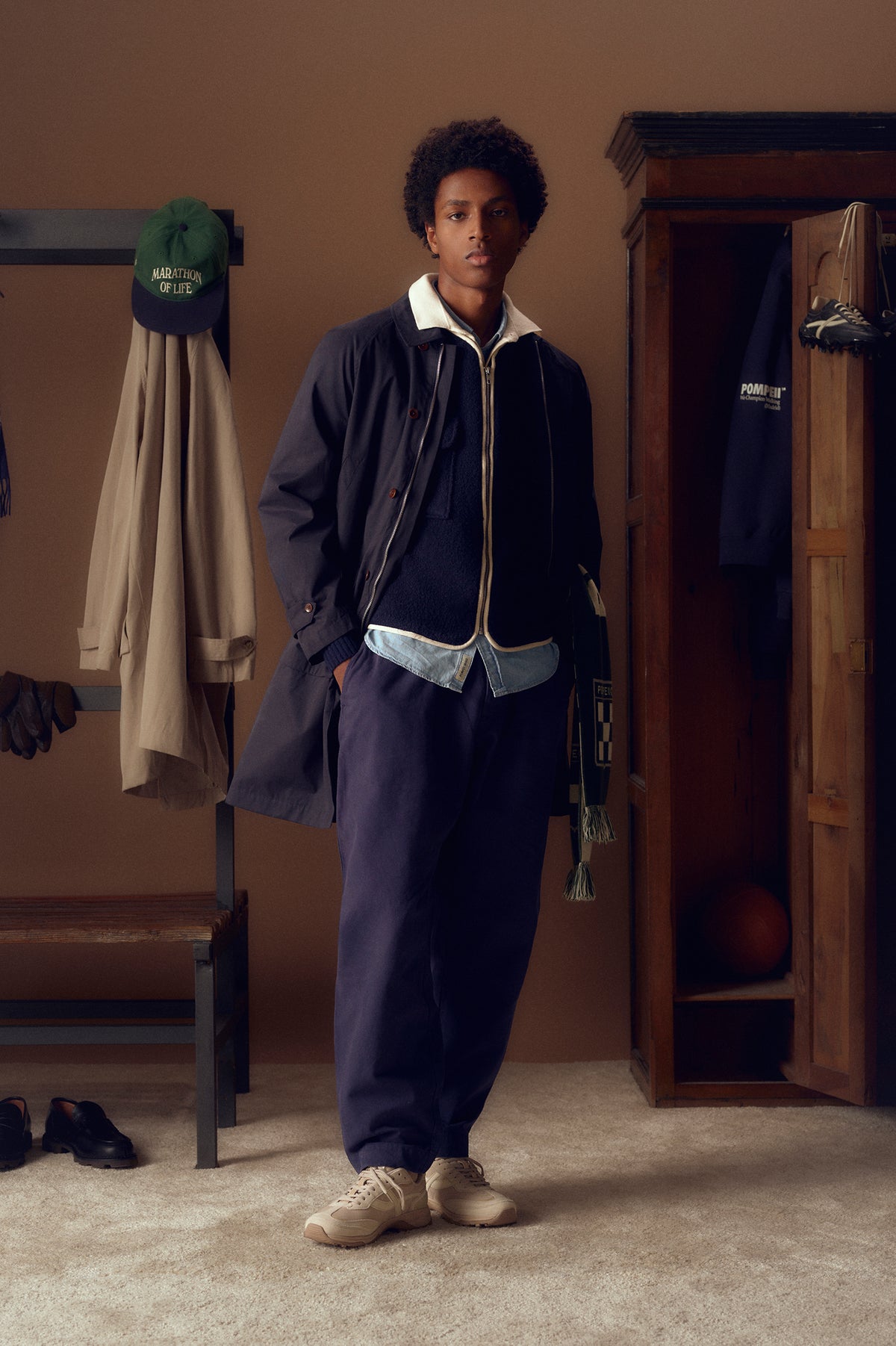 MANTEAU MAC EN COTON MARINE