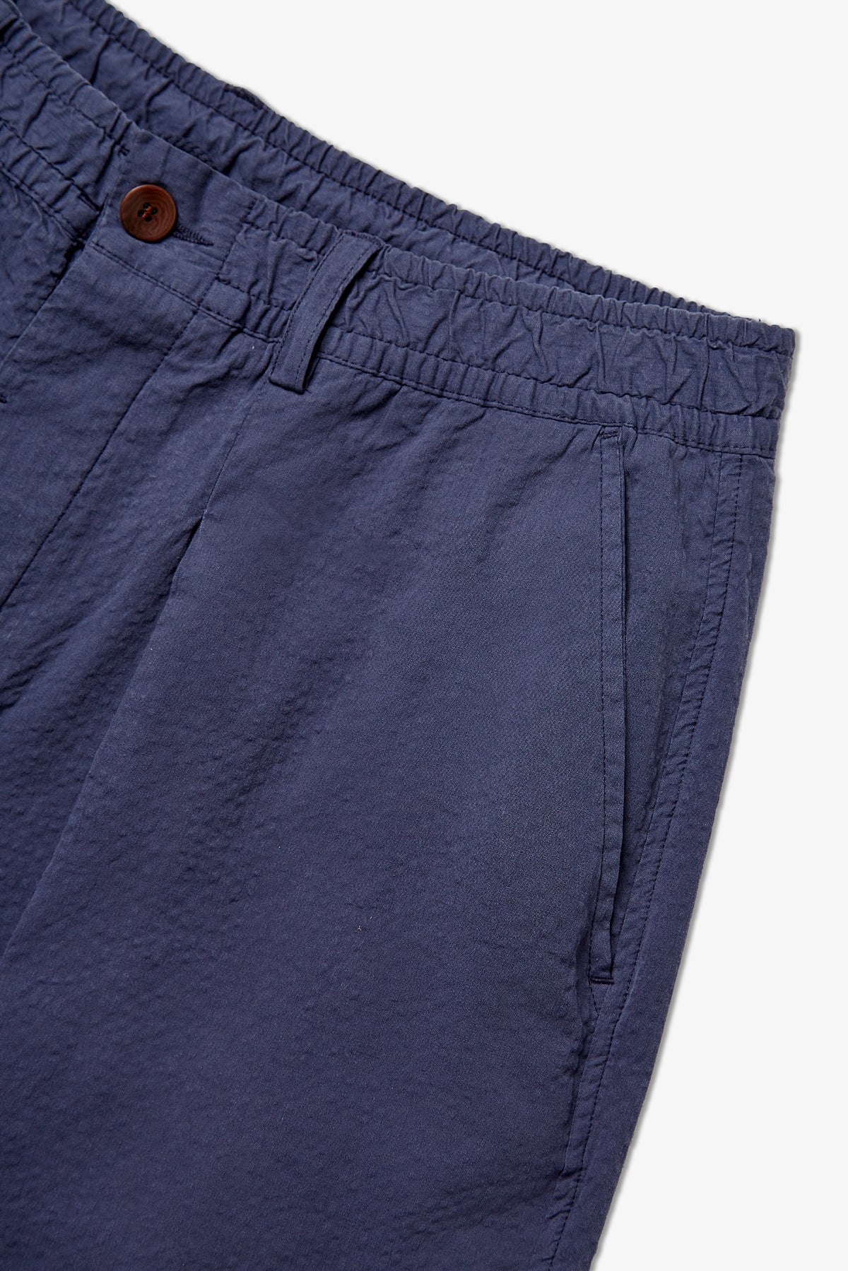 LOOSE NAVY SEERSUCKER TROUSER