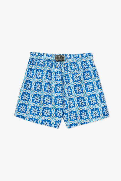 MEDITERRANEAN TILE ROYAL BLUE SWIM TRUNKS