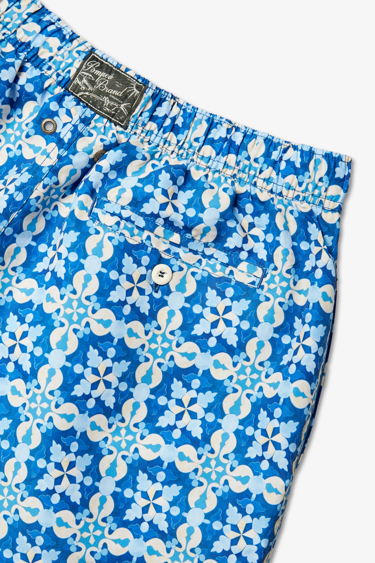 MAILLOT DE BAIN BLEU ROYAL CARREAUX MÉDITERRANÉENS