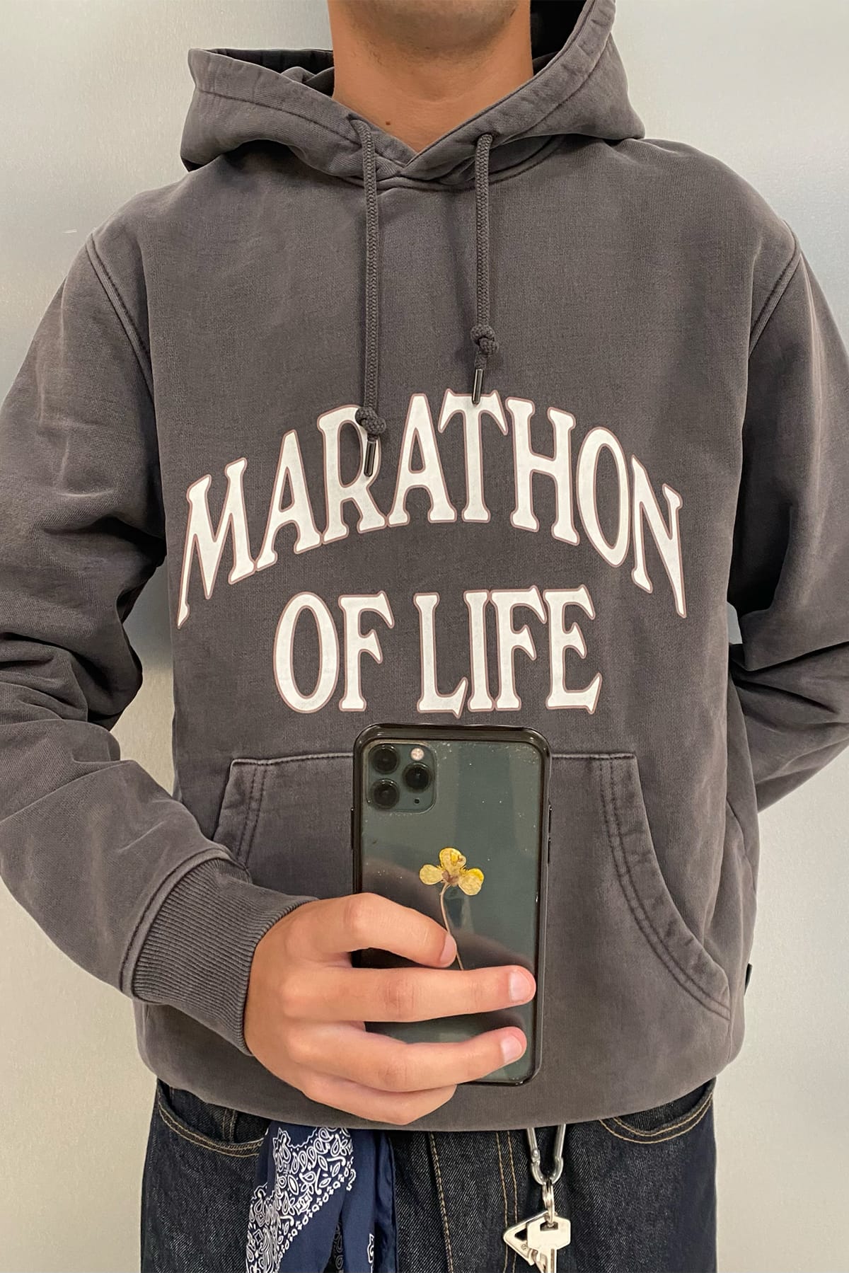 CHARCOAL MARATHON REGULAR HOODIE