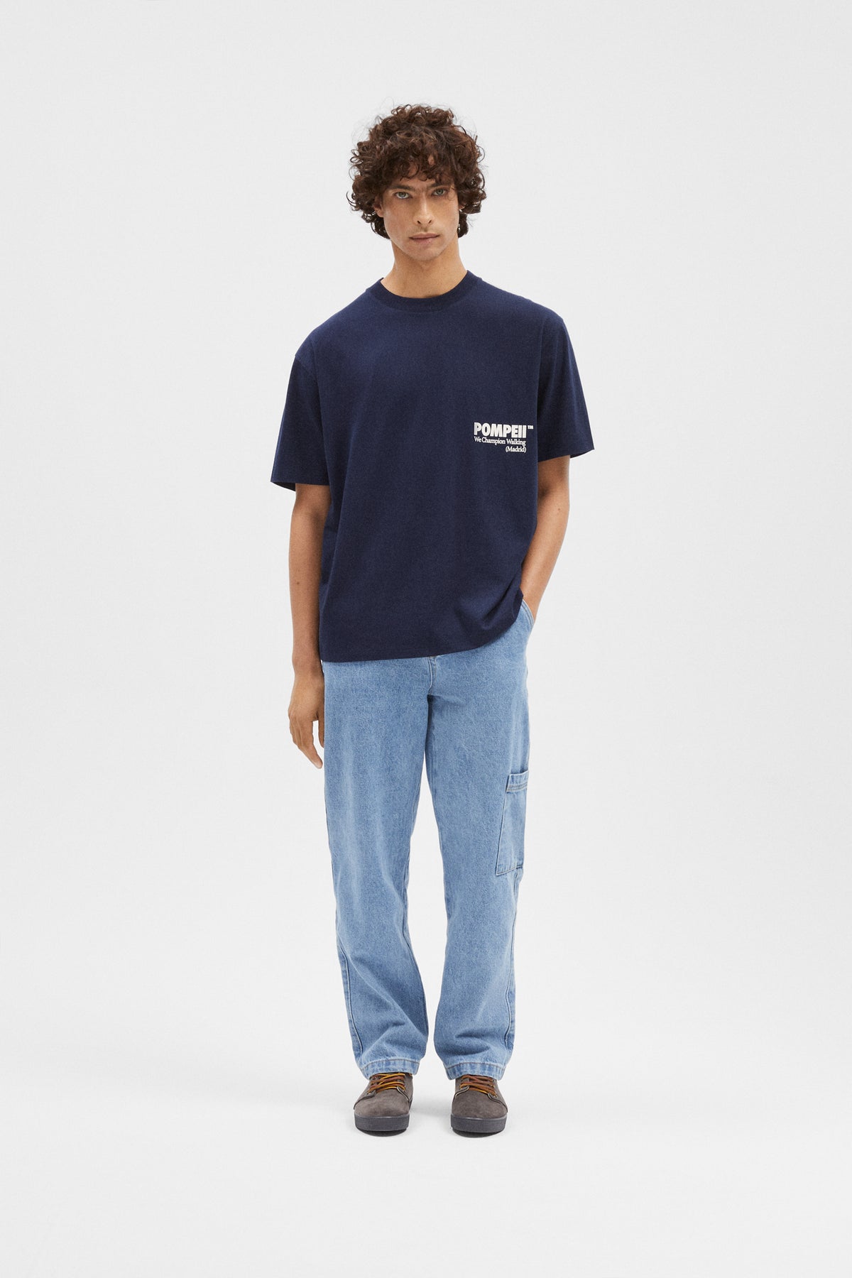 POMPEII NAVY BOXY GRAPHIC TEE