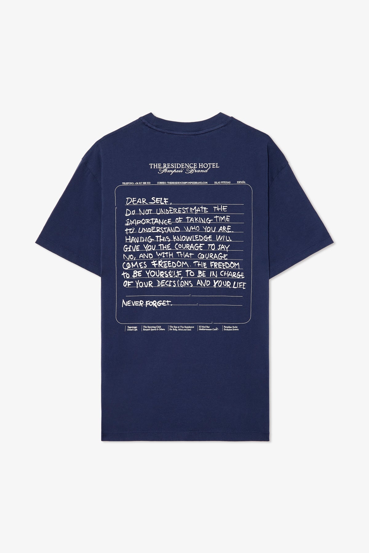 NAVY HOTEL NOTE GRAPHIC TEE