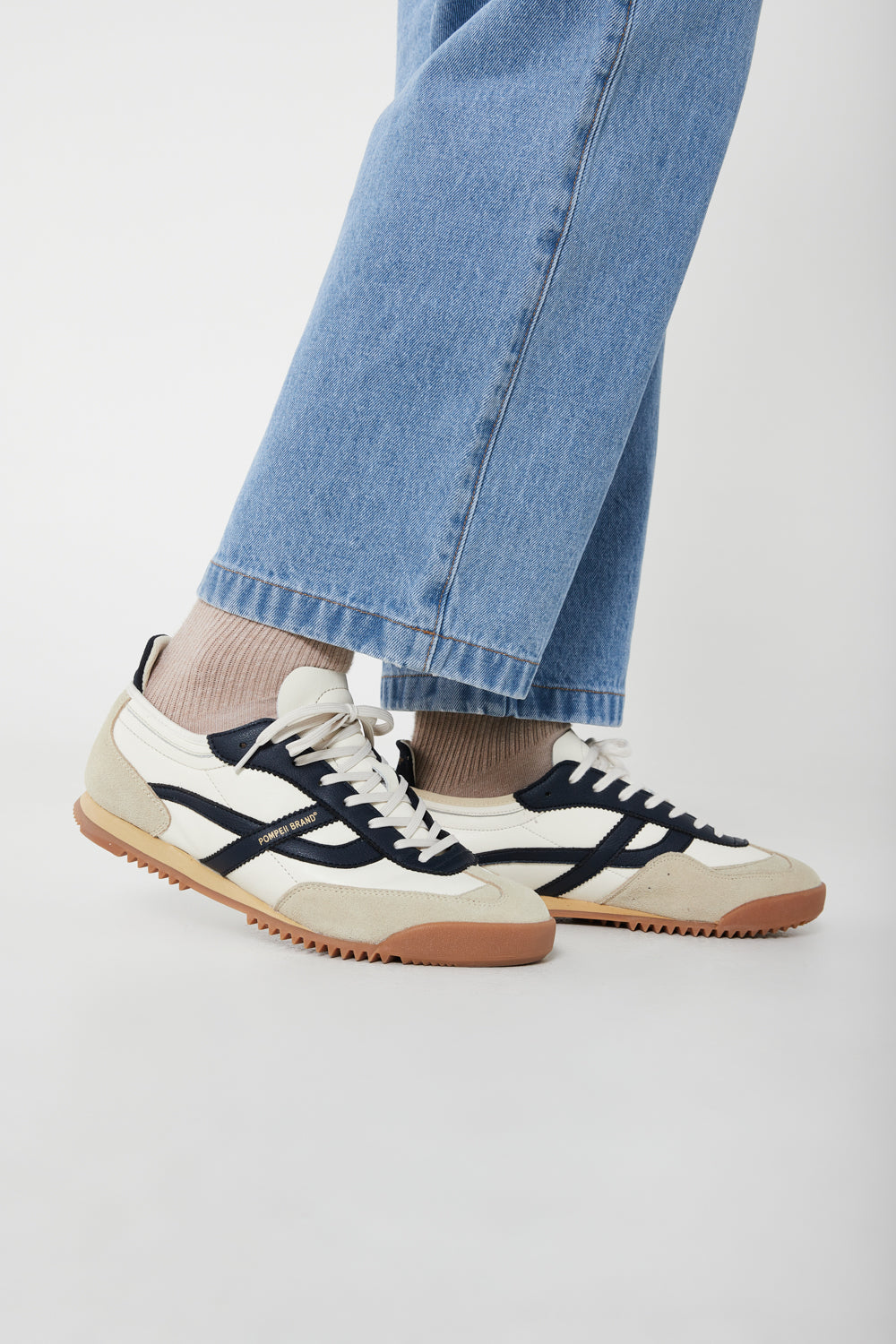 RETRO EM COURO DE PAPAGAIO NAVY WHITE