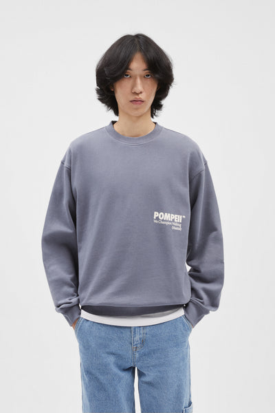 STEEL GREY LOGO CREW NECK SWEAT