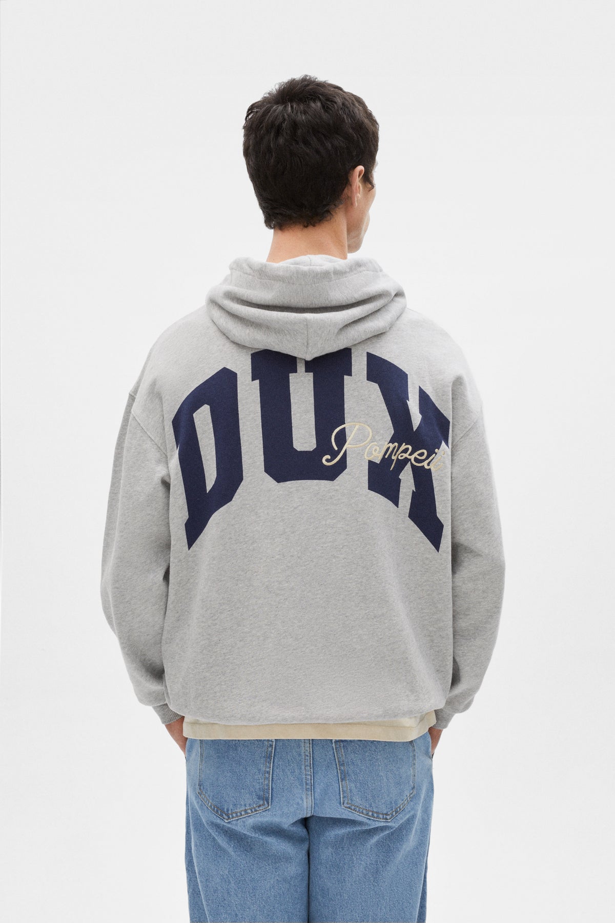 SWEAT À CAPUCHE EN MÉLANGE GRIS DUX