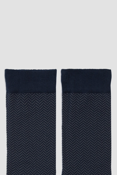 HERRINGBONE NAVY MELANGE