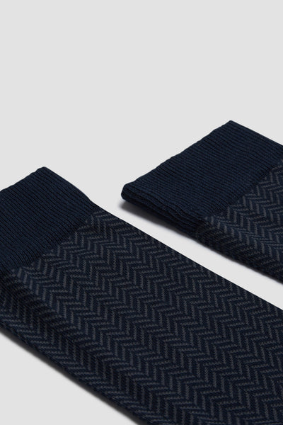 HERRINGBONE NAVY MELANGE