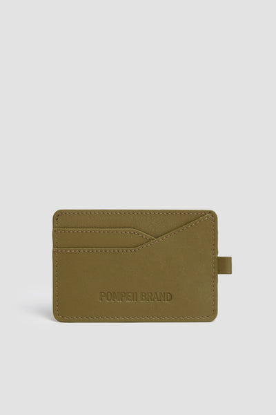 KHAKI LEATHER CARDHOLDER