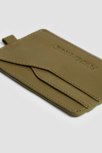 KHAKI LEATHER CARDHOLDER