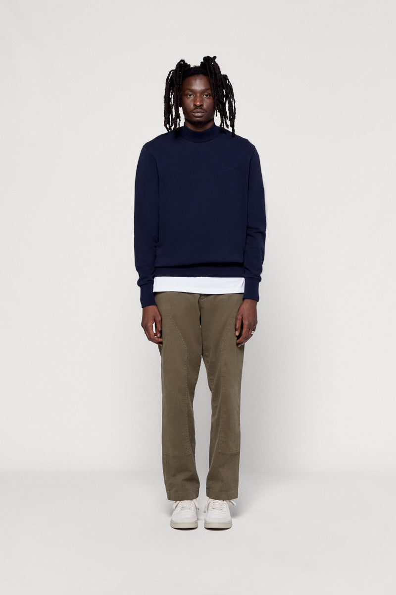 NAVY MOCKNECK SWEAT