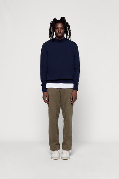 NAVY MOCKNECK SWEAT