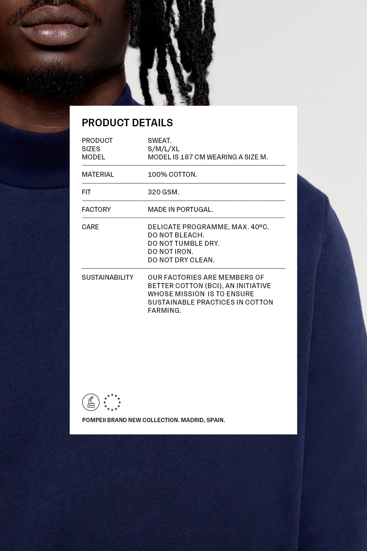 NAVY MOCKNECK SWEAT