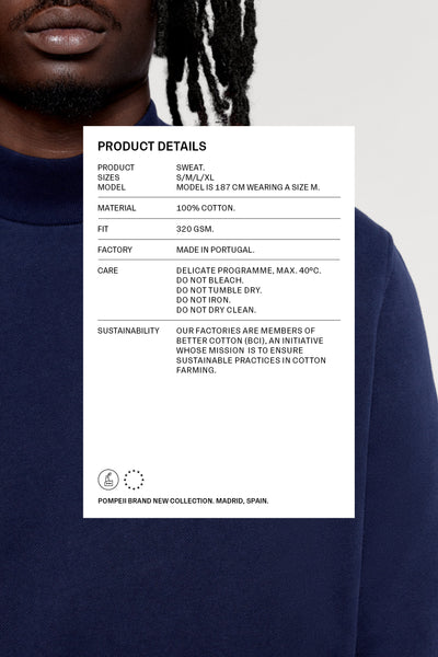 NAVY MOCKNECK SWEAT