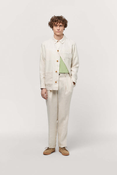 CHAMPAGNE LINEN CHORE JACKET