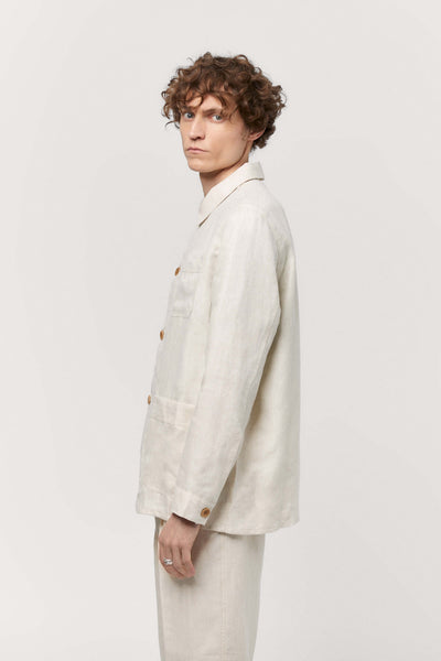 CHAMPAGNE LINEN CHORE JACKET