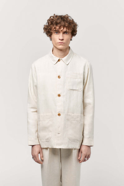 CHAMPAGNE LINEN CHORE JACKET